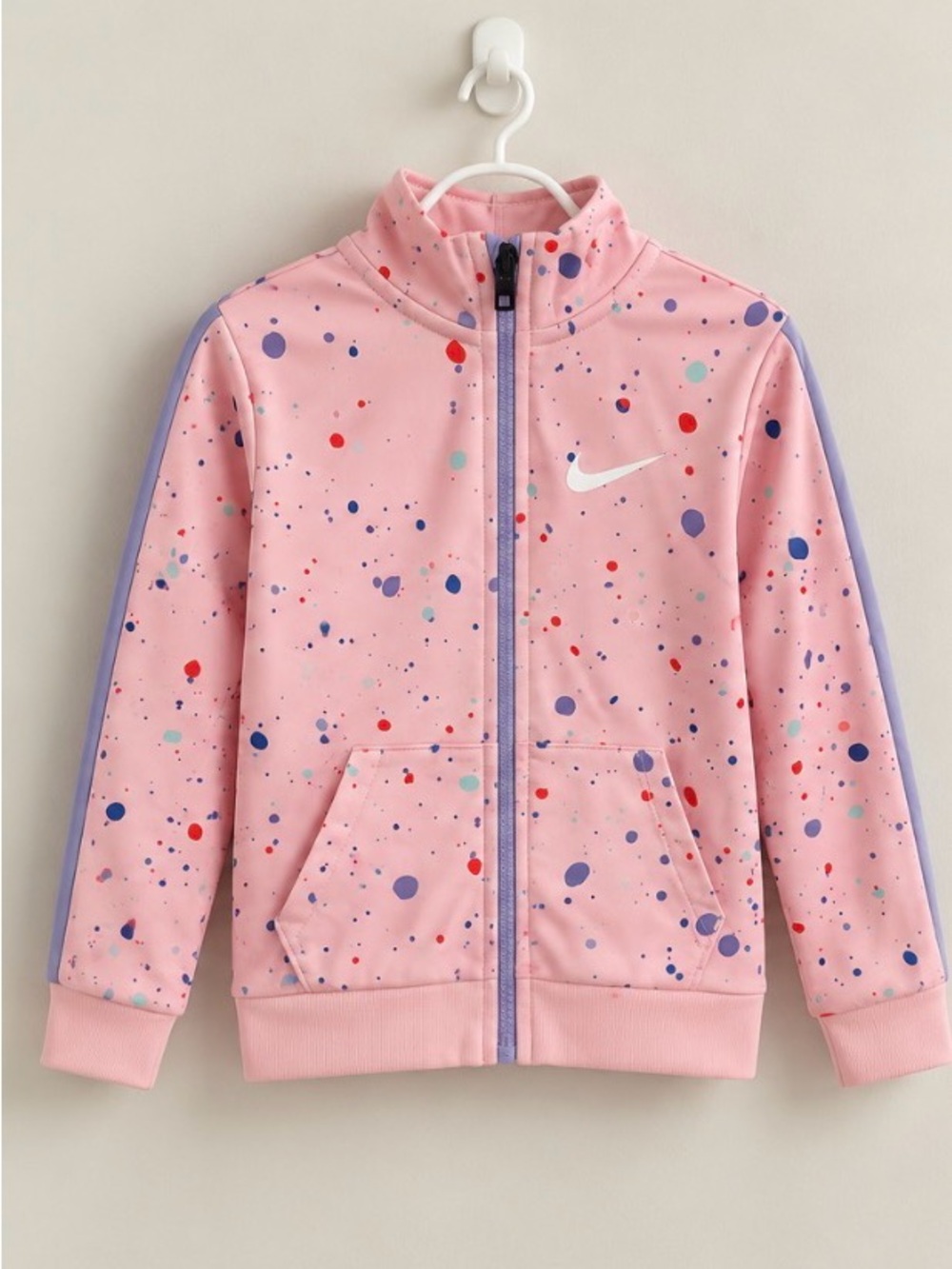 Nike Pink Speckled Zip Hoodie with Lavender Trim